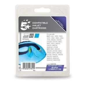 Image of 5 Star Office Brother LC1100 Cyan Ink Cartridge