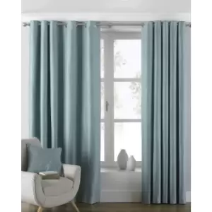 Image of Riva Home Atlantic Eyelet Ringtop Curtains (229 x 183cm) (Duck Egg) - Duck Egg