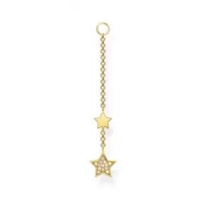 Image of Yellow Gold Stars Earring Chain Pendant EP010-414-14
