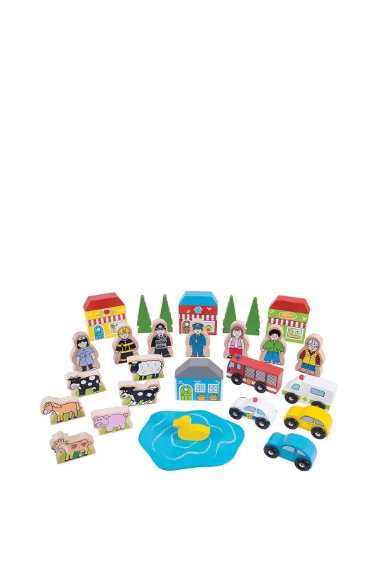 Image of Bigjigs Rail Trackside Accessory Set Multi unisex