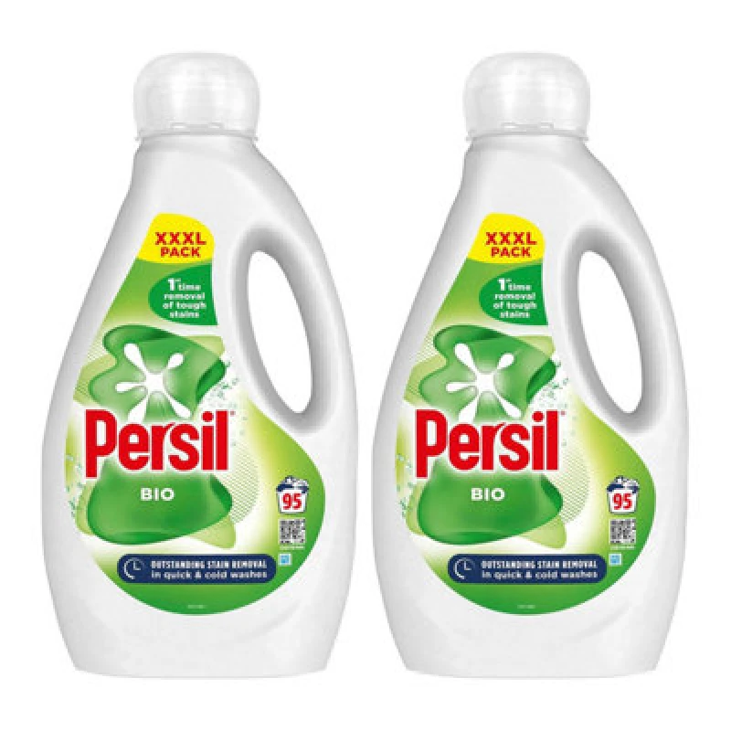 Image of Persil Xxxl Washing Liquid Detergent Bio Stain Removal 2.565L, 190 Washes, 2Pk