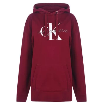 Image of Calvin Klein Jeans Washed Mono Hoodie - Beet Red