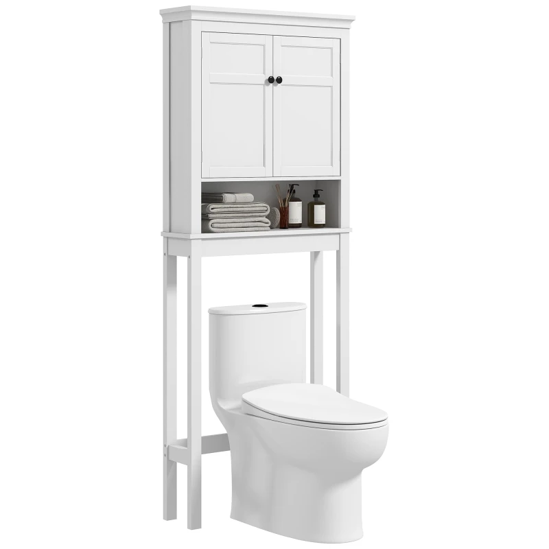 Image of HOMCOM Over Toilet Storage Unit 3-Tier Freestanding Washing Machine Cabinet TJ Hughes White 5061025078370