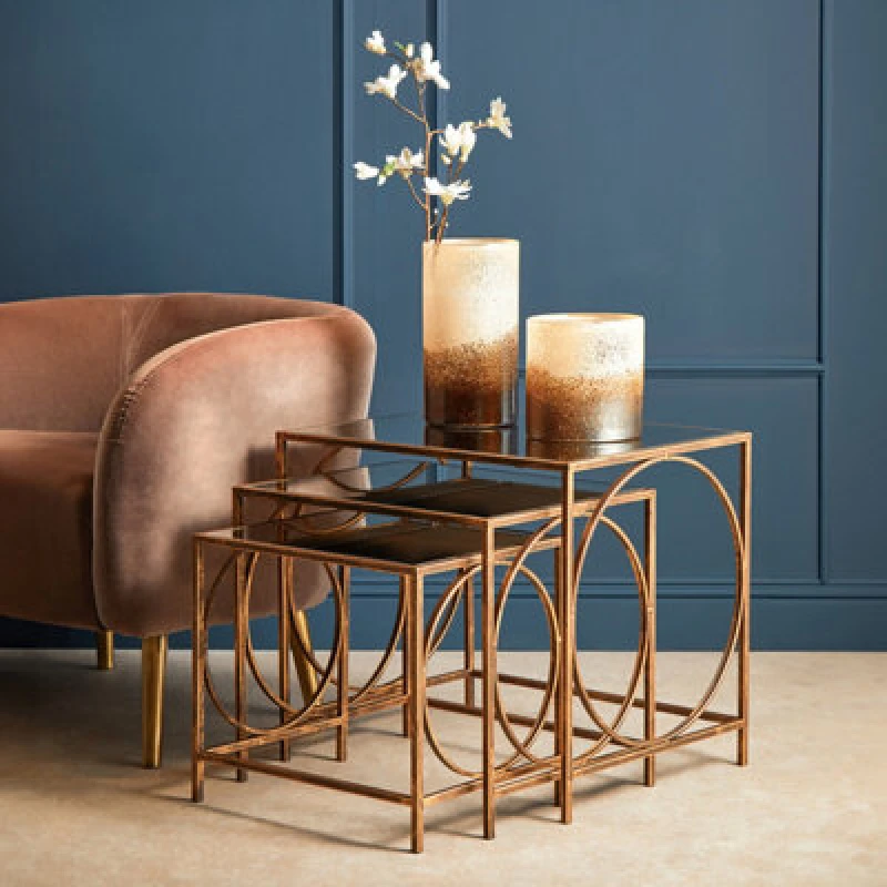 Image of Premier Housewares Avantis Nest Of 3 Tables Brown