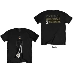 Image of Prince - W2A White Guitar Unisex XX-Large T-Shirt - Black