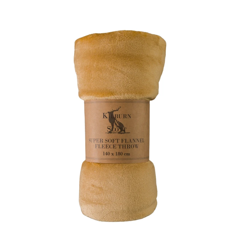 Image of Crossland Grove Rolled Flannel Fleece Camel 1400x1800mm, Brown 5.05941E+12