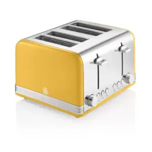Image of Swan ST19020YELN 4 Slice Retro Toaster