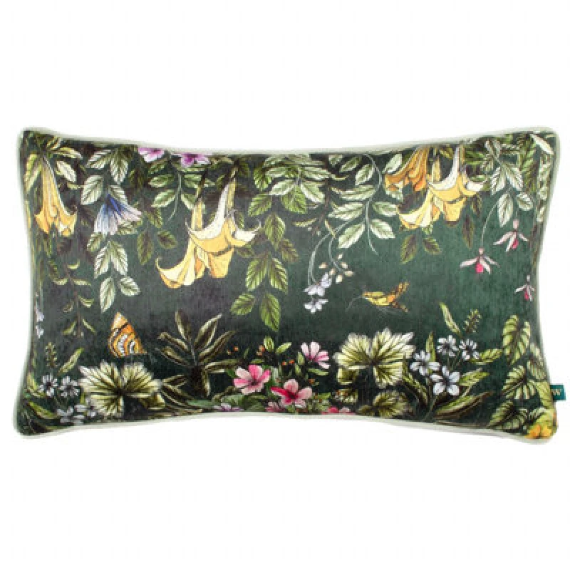 Image of Wylder Tropics Leilani Lafra Tropical Chenille Polyester Filled Cushion Multi