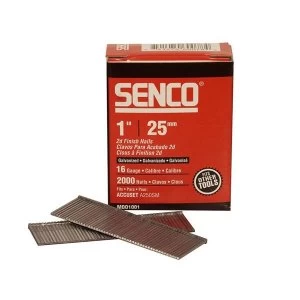 Image of Senco Straight Brad Nails Galvanised 16G x 55mm (Pack 2000)