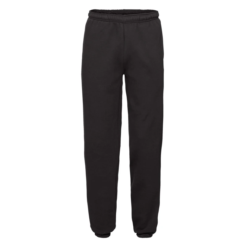 Image of Fruit Of The Loom Fruit of the Loom Men Premium Jogging Bottoms in Black Size: Small Black S Male 5063527485830