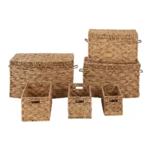 Image of Premier Housewares Water Hyacinth Triple Twist Storage Baskets - Set of 6