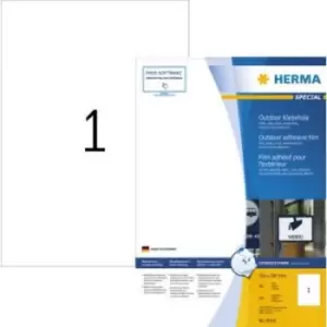 Image of Herma 9543 Labels (A4) 210 x 297mm PE film White 40 pc(s) Extra strong Label film