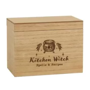 Image of Kitchen Witch Wooden Recipe Box