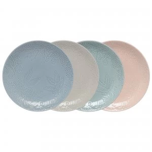 Image of Denby Monsoon Gather Set Of 4 Medium Plates Mixed