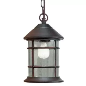 Image of Siros 1 Light Outdoor Ceiling Light Rusty Brown