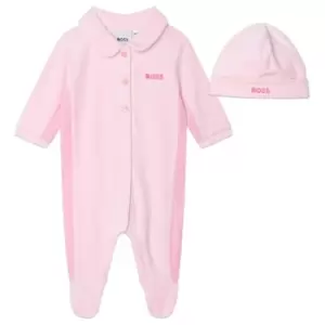 Image of Boss Embroidered Logo Onesie Infant Girls - Pink