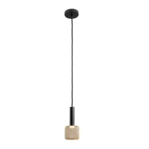 Image of Sincro Dimmable Slim Pendant Ceiling Light Matt Black, Gold 3000K 450Lm
