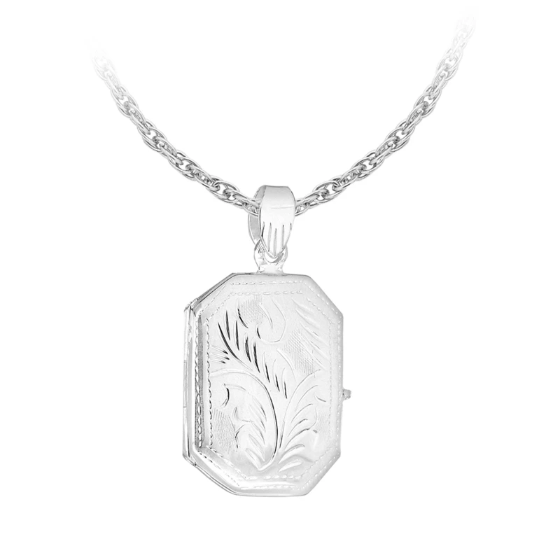 Image of Be You Sterling Silver Engraved Locket necklace Silver female 18inch