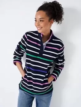 Image of Crew Clothing Half Button Funnel Neck Sweatshirt -navy, Navy, Size 14, Women