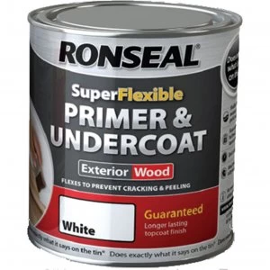 Image of Ronseal Super Flexible Wood Primer and Undercoat White 750ml