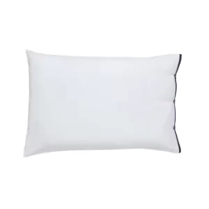 Image of Bedeck of Belfast White and Dark Blue Cotton Sateen 300 Thread Count Fine Linens Komoro' Standard Pillow Case