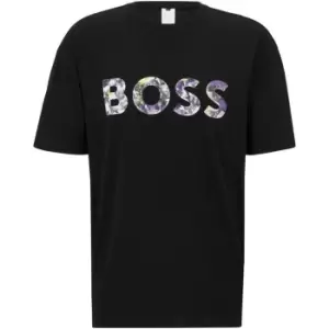 Image of BOSS Lotus Logo T-Shirt - Black