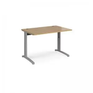 Image of TR10 height settable straight desk 1200mm x 800mm - silver frame and