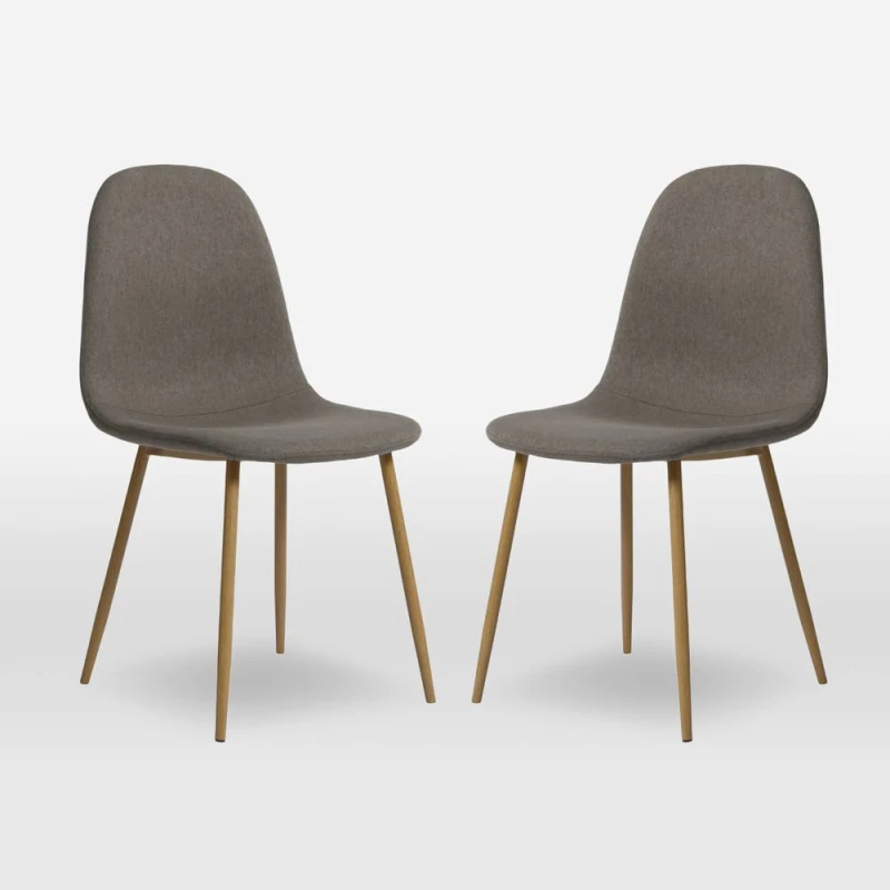 Image of Home Garden Direct ASTERIA Dining Chairs Set of 2 in Dark Grey Dark Grey Unisex