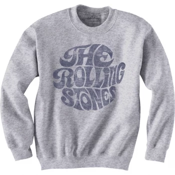 Image of Rolling Stones - The - Vintage 70s Logo Unisex Small Sweatshirt - Grey