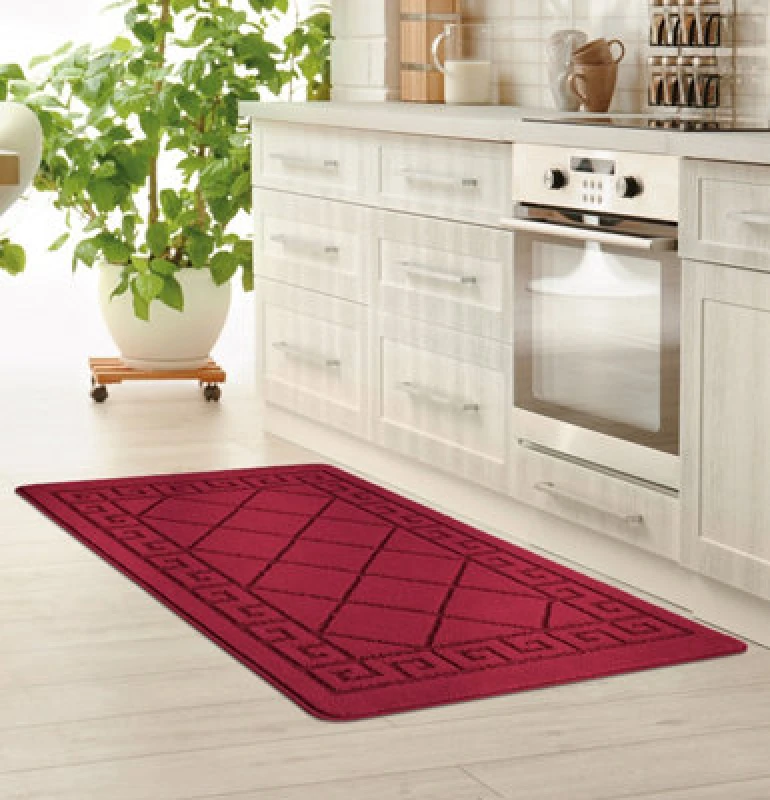Image of Smart Living Smart Living Tribela Heavy Duty Machine Washable Hallway Kitchen Non Slip Door Mat in Red Size: 40cm x 60cm Red 40cm x 60cm Unisex 8680