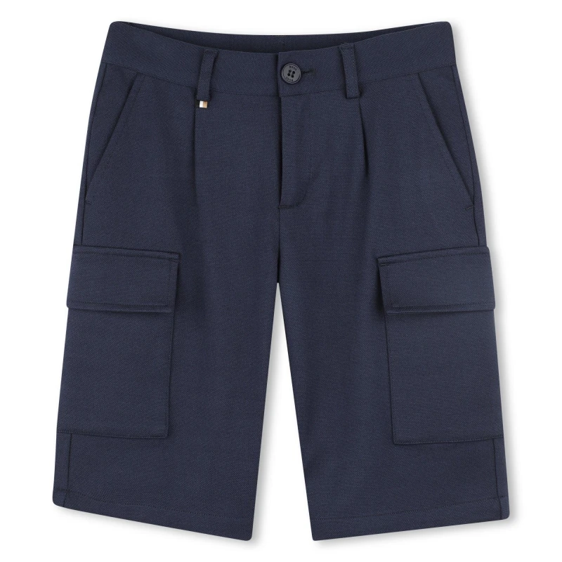 Image of Boss Kids Lightweight Relaxed Fit Cargo Shorts Navy 849 male 4 Yrs