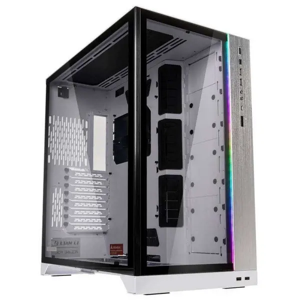 Image of Lian Li O11 Dynamic XL ROG Certified Tempered Glass Dual-Chamber E-ATX Tower Case - White