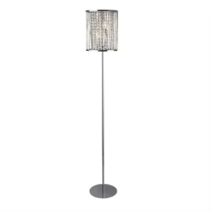 Image of Elise 2 Light Floor Lamp Chrome, Crystal Drops, E14