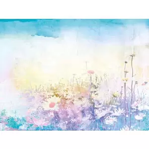 Image of Origin Murals Daisy Meadow Purple Wall Mural - 3.5 x 2.8m