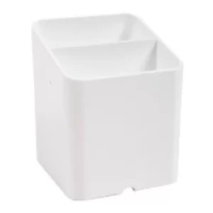 Image of Exacompta Pen Pot 67713D Classic Polysterene 93 x 74 x 74mm White Pack of 10