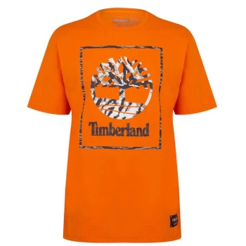 Image of Timberland Tree Logo T Shirt - Orange