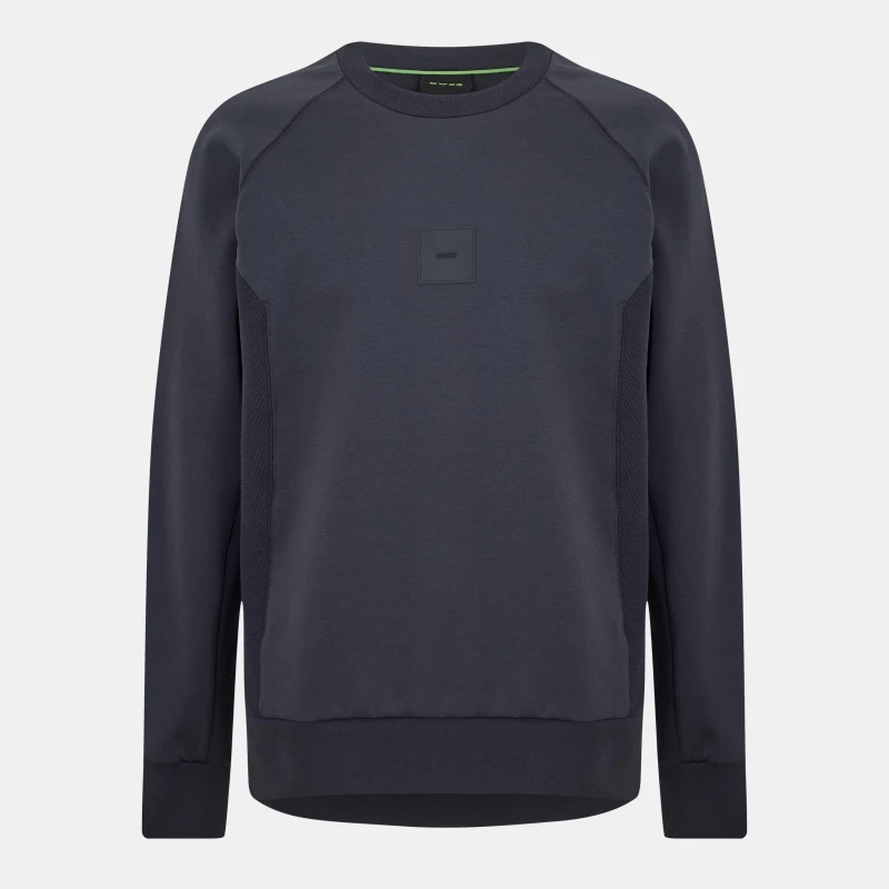 Image of Boss Mens Salbo Rib Short Sleeve Polo Shirt Dark Blue male S