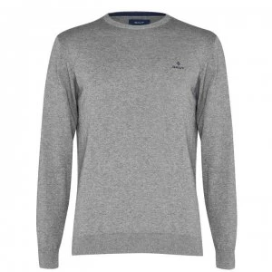 Image of Gant Cotton Crew Jumper - Grey 092