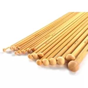 Image of Bamboo Knitting Needles Set - 36 Pcs Pukkr - Natural