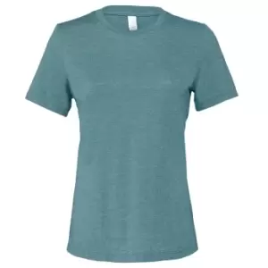 Image of Bella + Canvas Womens/Ladies Heather Jersey Relaxed Fit T-Shirt (M) (Deep Teal)