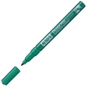 Image of Pentel N50S-D Fine Tip Bullet Marker Pen Green PK12