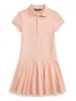 Image of Ralph Lauren Girls Polo Shirt Dress - Coral