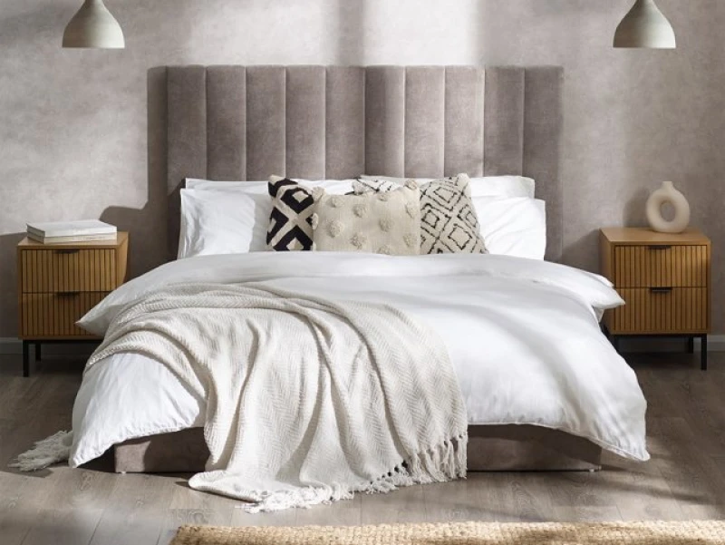 Image of Julian Bowen Eloise 5ft King Size Grey Fabric Bed in a Box