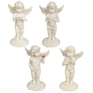 Image of Cherub Standing Holding Mineral Stone (Pack Of 4) Ornament
