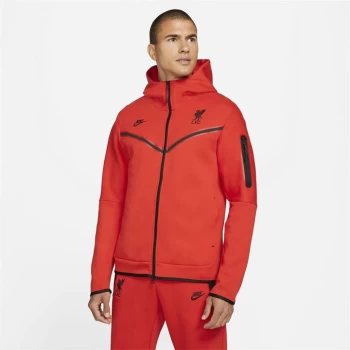 Image of Nike Sportswear Liverpool Tech Fleece Hoodie 2021 2022 Mens - Red