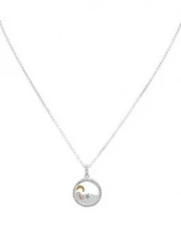 Image of Simply Silver Sterling Silver 925 Sterling Silver Swarovski Celstial Shaker Pendant