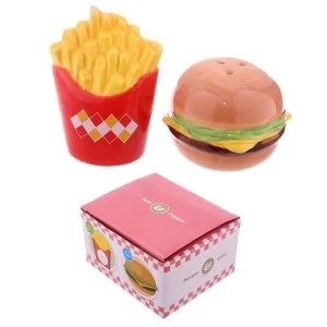 Image of Novelty Fast Food Burger and Fries Salt and Pepper Set