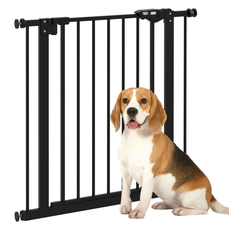 Image of PawHut Adjustable Safety Gate w/ 1 Extension - Black D06-096V01BK