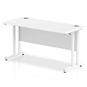 Image of Impulse 1400/600 Rectangle White Cantilever Leg Desk White