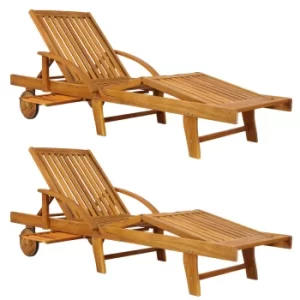 Image of Sun Lounger Tami Sun 2Pcs Acacia Wood